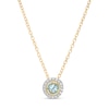 Thumbnail Image 1 of Swiss Blue Topaz and Diamond Accent Frame Pendant in 10K Gold