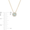 Thumbnail Image 3 of Swiss Blue Topaz and Diamond Accent Frame Pendant in 10K Gold