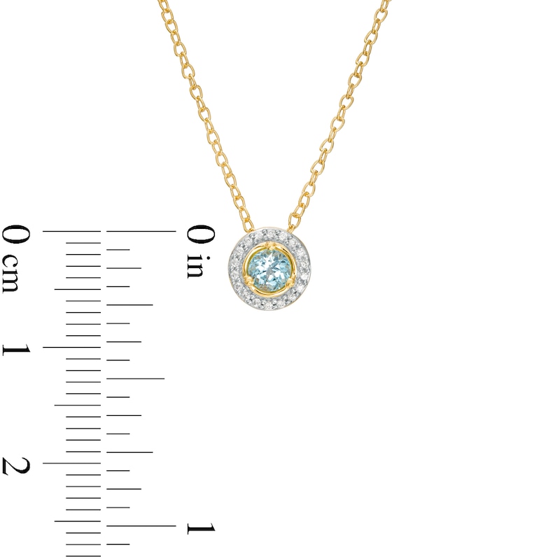 Main Image 3 of Swiss Blue Topaz and Diamond Accent Frame Pendant in 10K Gold