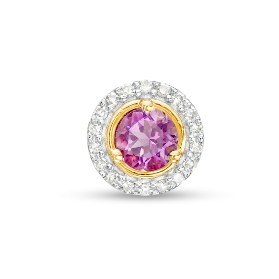 Amethyst and Diamond Accent Frame Pendant in 10K Gold