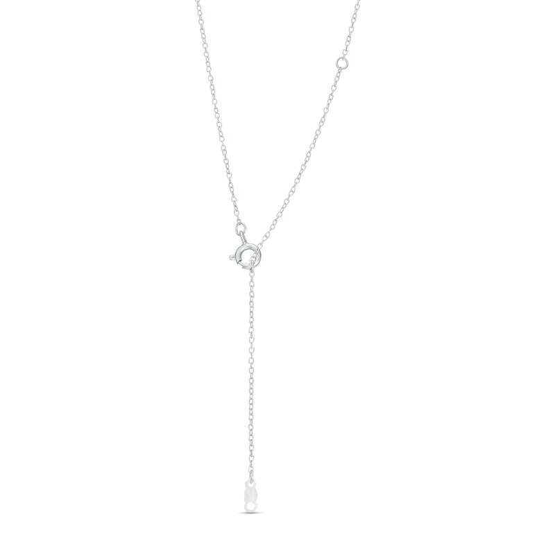 Main Image 2 of Swiss Blue Topaz and Diamond Accent Frame Pendant in 10K White Gold