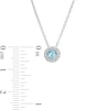 Thumbnail Image 3 of Swiss Blue Topaz and Diamond Accent Frame Pendant in 10K White Gold