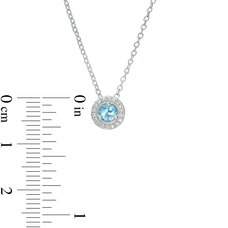 Main Image 3 of Swiss Blue Topaz and Diamond Accent Frame Pendant in 10K White Gold