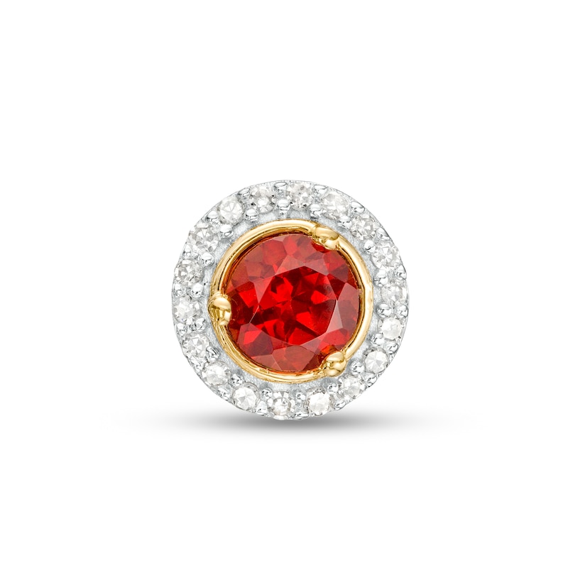 Main Image 1 of Garnet and Diamond Accent Frame Charm in 10K Gold