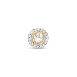 White Sapphire and Diamond Accent Frame Charm in 10K Gold