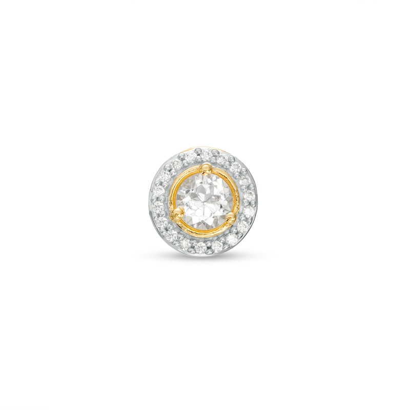 Main Image 1 of White Sapphire and Diamond Accent Frame Charm in 10K Gold