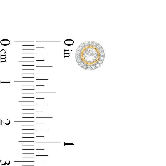 White Sapphire and Diamond Accent Frame Charm in 10K Gold