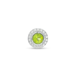 Peridot and Diamond Accent Frame Charm in 10K White Gold