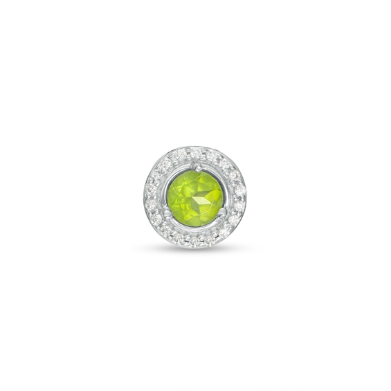 Peridot and Diamond Accent Frame Charm in 10K White Gold