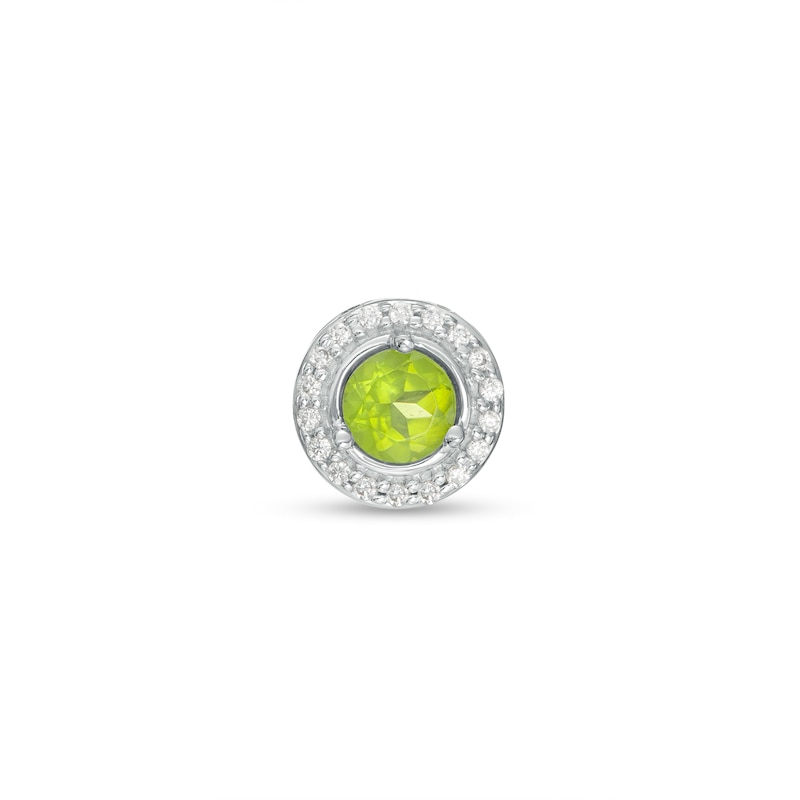 Main Image 1 of Peridot and Diamond Accent Frame Charm in 10K White Gold