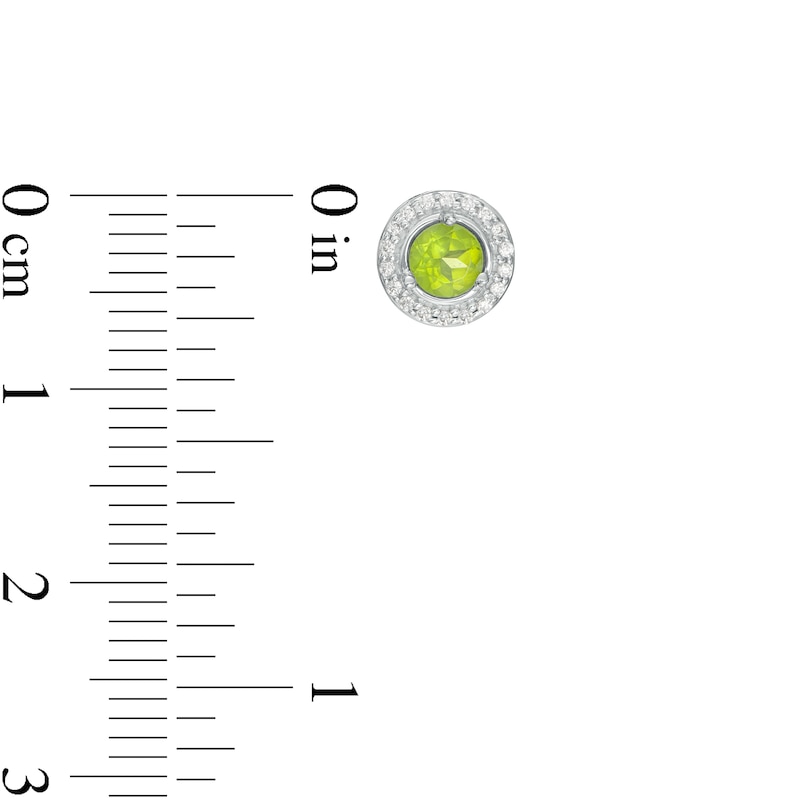 Main Image 3 of Peridot and Diamond Accent Frame Charm in 10K White Gold