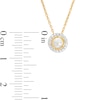 Thumbnail Image 2 of 4.0mm Button Cultured Freshwater Pearl and Diamond Accent Frame Pendant in 10K Gold