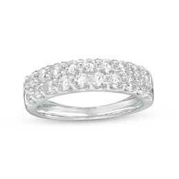1-1/2 CT. T.W. Certified Lab-Grown Diamond Double Row Anniversary Band in 14K White Gold (F/VS2)