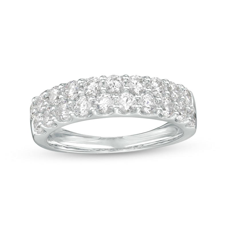 1-1/2 CT. T.W. Certified Lab-Created Diamond Double Row Anniversary Band in 14K White Gold (F/VS2)