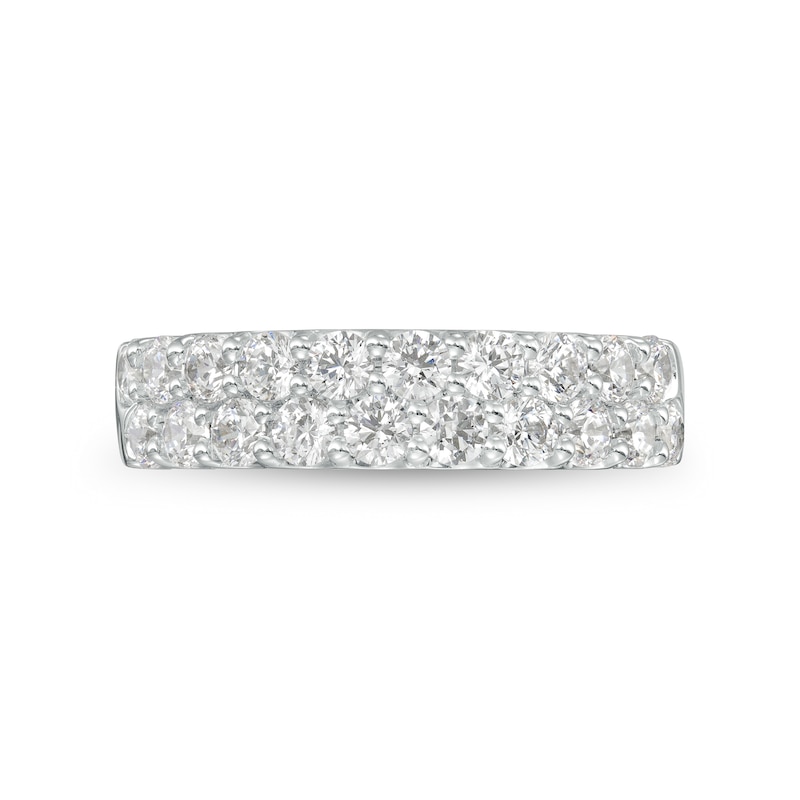Main Image 3 of 1-1/2 CT. T.W. Certified Lab-Grown Diamond Double Row Anniversary Band in 14K White Gold (F/VS2)
