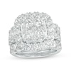 Thumbnail Image 1 of 6 CT. T.W. Certified Lab-Grown Multi-Diamond Cushion Frame Three Piece Bridal Set in 14K White Gold (F/VS2)