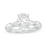 Thumbnail Image 1 of 2-3/4 CT. T.W. Certified Oval Lab-Grown Diamond Three Stone Engagement Ring in 14K White Gold (F/VS2)
