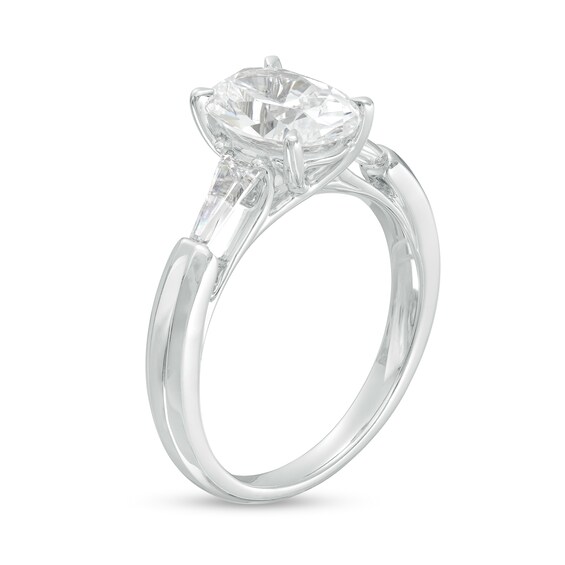 2-3/4 CT. T.w. Certified Oval Lab-Grown Diamond Three Stone Engagement Ring in 14K White Gold (F/Vs2)