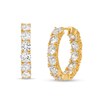 Thumbnail Image 1 of 4.5mm White Lab-Created Sapphire Inside-Out Hoop Earrings in Sterling Silver with 18K Gold Plate