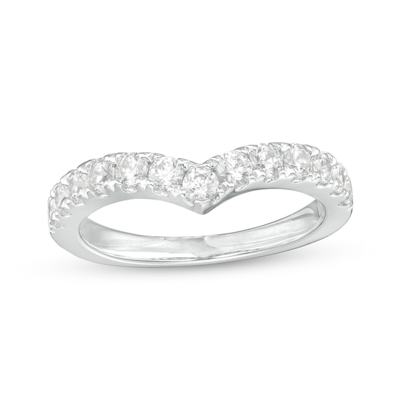3/4 CT. T.w. Certified Lab-Grown Diamond Chevron Contour Wedding Band in 14K White Gold (F/Vs2)