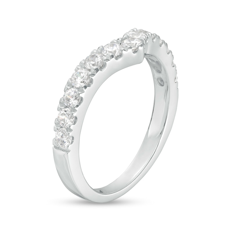 Main Image 2 of 3/4 CT. T.W. Certified Lab-Grown Diamond Chevron Contour Wedding Band in 14K White Gold (F/VS2)