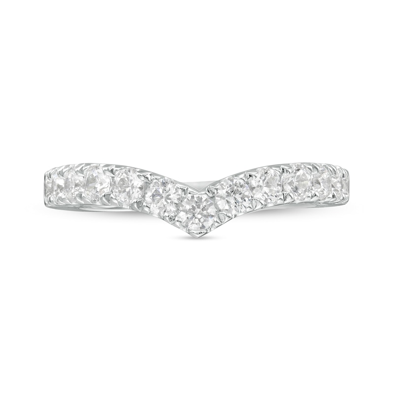 Main Image 3 of 3/4 CT. T.W. Certified Lab-Grown Diamond Chevron Contour Wedding Band in 14K White Gold (F/VS2)
