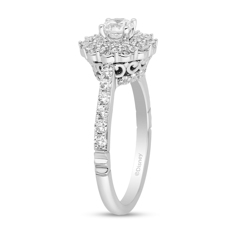 Main Image 2 of Enchanted Disney Majestic Princess 1 CT. T.W. Diamond Floral Frame Engagement Ring in 14K White Gold