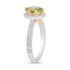 Thumbnail Image 1 of Enchanted Disney Tiana Oval Green Quartz and 1/3 CT. T.W. Diamond Claw Prong Engagement Ring in 14K Two-Tone Gold