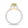 Thumbnail Image 3 of Enchanted Disney Tiana Oval Green Quartz and 1/3 CT. T.W. Diamond Claw Prong Engagement Ring in 14K Two-Tone Gold