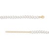 Thumbnail Image 3 of 5.0mm Freshwater Cultured Pearl Strand with Cursive &quot;love&quot; Necklace in Sterling Silver with 14K Gold Plate-17&quot;