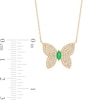 Thumbnail Image 3 of Marquise Emerald and White Topaz Butterfly Necklace in 10K Gold