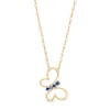 Thumbnail Image 1 of Blue Sapphire Tilted Butterfly Outline Pendant in 10K Gold