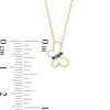 Thumbnail Image 3 of Blue Sapphire Tilted Butterfly Outline Pendant in 10K Gold