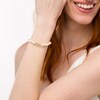 Thumbnail Image 2 of 5.0mm Freshwater Cultured Pearl Strand with Cursive "love" Bracelet in Sterling Silver with 14K Gold Plate-7.5"