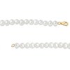 Thumbnail Image 3 of 5.0mm Freshwater Cultured Pearl Strand with Cursive "love" Bracelet in Sterling Silver with 14K Gold Plate-7.5"