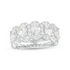 Thumbnail Image 0 of 3 CT. T.W. Certified Oval Lab-Created Diamond Frame Five Stone Ring in 14K White Gold (F/VS2)