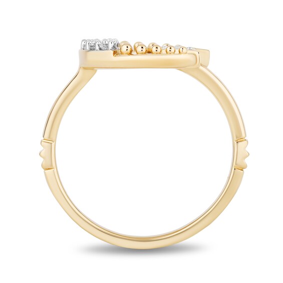 Enchanted Disney Jasmine 1/8 CT. T.w. Diamond Star and Moon Ring in 10K Gold