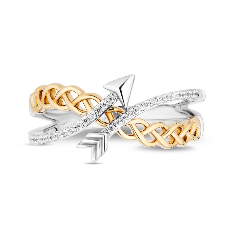 Main Image 4 of Collector's Edition Enchanted Disney Brave 10th Anniversary 1/10 CT. T.W. Diamond Celtic Knot Ring in Sterling Silver