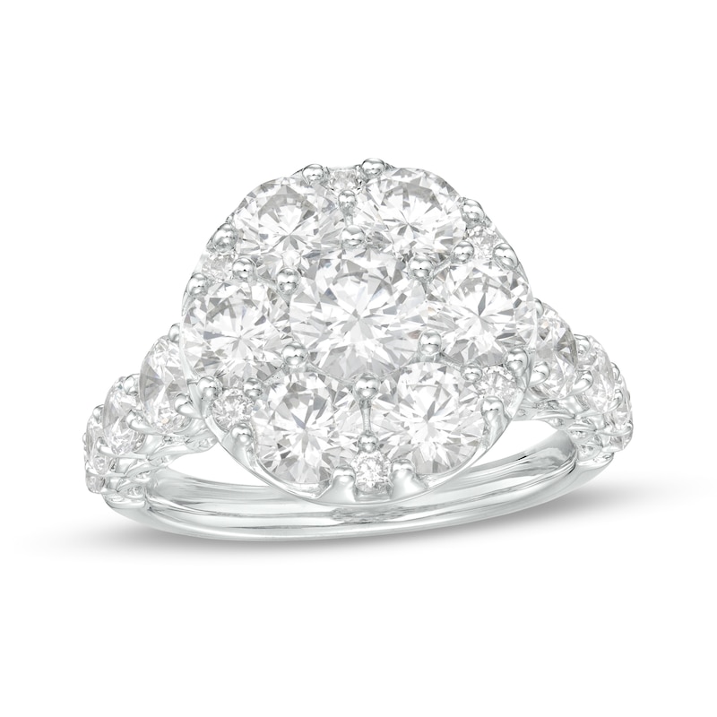 Main Image 1 of 4 CT. T.W. Certified Lab-Grown Multi-Diamond Engagement Ring in 14K White Gold (F/VS2)