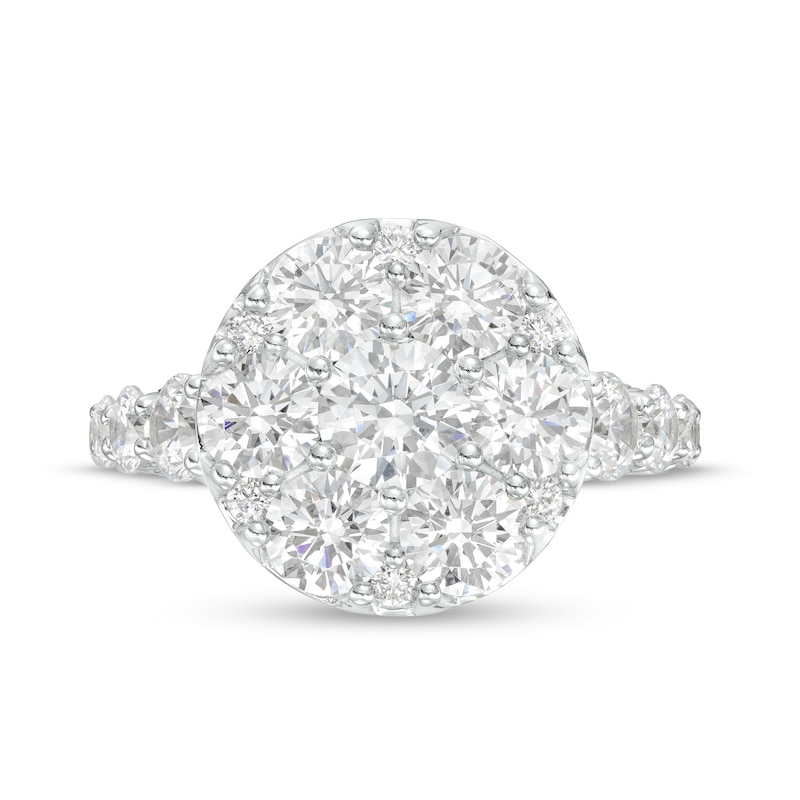 Main Image 3 of 4 CT. T.W. Certified Lab-Grown Multi-Diamond Engagement Ring in 14K White Gold (F/VS2)