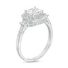 Thumbnail Image 3 of Cushion-Cut White Lab-Created Sapphire Frame Pendant, Earrings and Ring Set in Sterling Silver