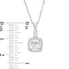 Thumbnail Image 4 of Cushion-Cut White Lab-Created Sapphire Frame Pendant, Earrings and Ring Set in Sterling Silver
