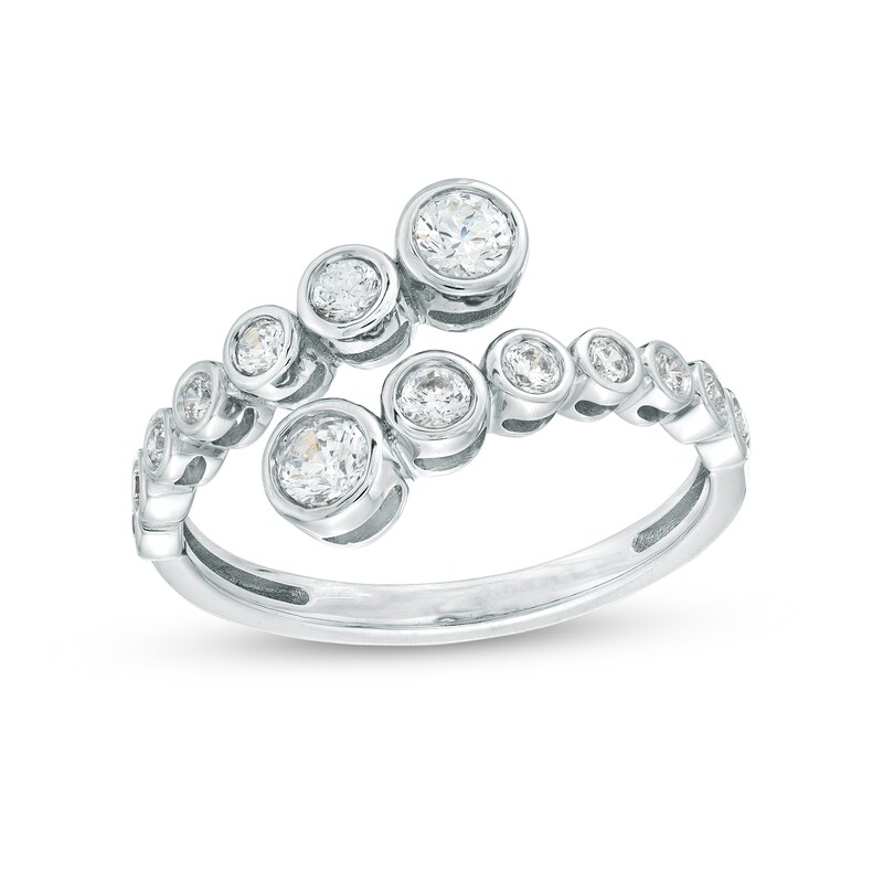 Main Image 1 of Marilyn Monroe™ Collection 1/2 CT. T.W. Journey Diamond Bypass Ring in 10K White Gold