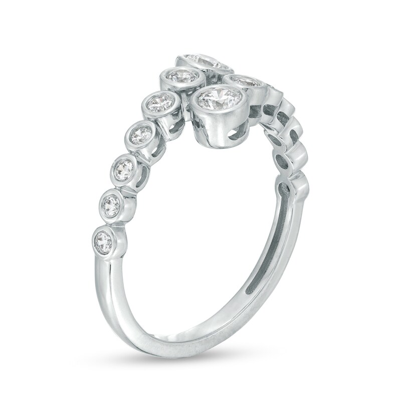Main Image 2 of Marilyn Monroe™ Collection 1/2 CT. T.W. Journey Diamond Bypass Ring in 10K White Gold
