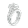 Thumbnail Image 2 of 3 CT. T.W. Quad Certified Princess-Cut Lab-Grown Diamond Cushion Frame Bridal Set in 14K White Gold (F/VS2)
