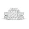 Thumbnail Image 3 of 3 CT. T.W. Quad Certified Princess-Cut Lab-Grown Diamond Cushion Frame Bridal Set in 14K White Gold (F/VS2)