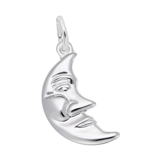Rembrandt CharmsÂ® Half Moon with Face in Sterling Silver