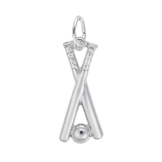 Rembrandt CharmsÂ® Basball Bats and Ball in Sterling Silver