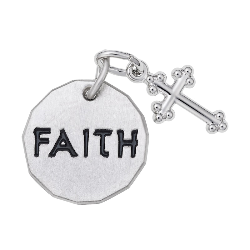 Rembrandt Charms® "FAITH" Tag and Cross in Sterling Silver