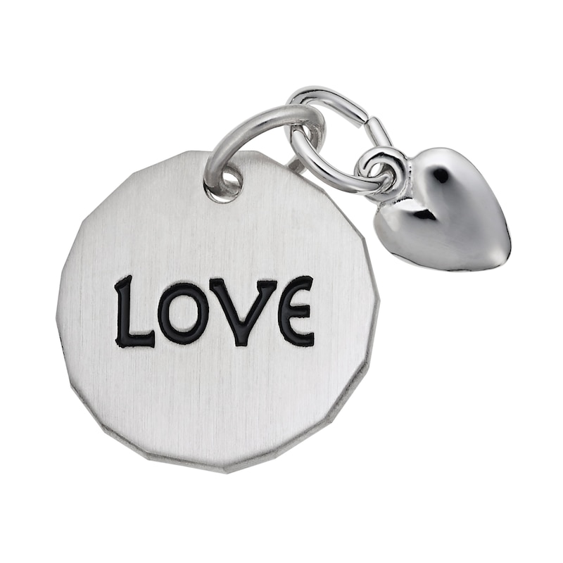 Rembrandt Charms® "LOVE" Tag and Heart in Sterling Silver